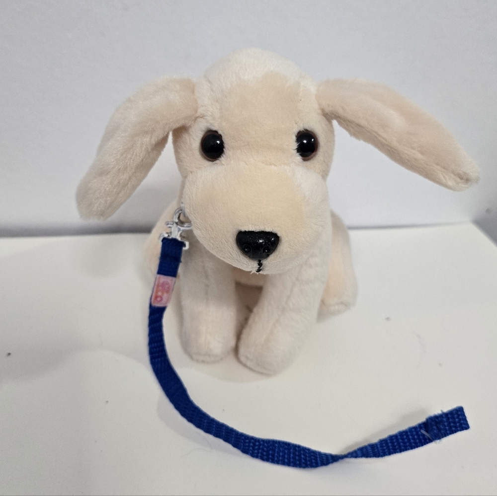 Our Generation 6" Plush Stuffed Animal Dog Toy with Blue Leash